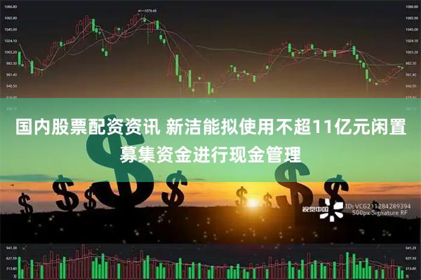 国内股票配资资讯 新洁能拟使用不超11亿元闲置募集资金进行现金管理